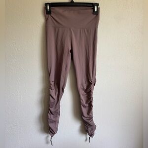 Fabletics Tan Cashel Foldover PureLuxe Ruched Tie Leggings Womens S Athletic